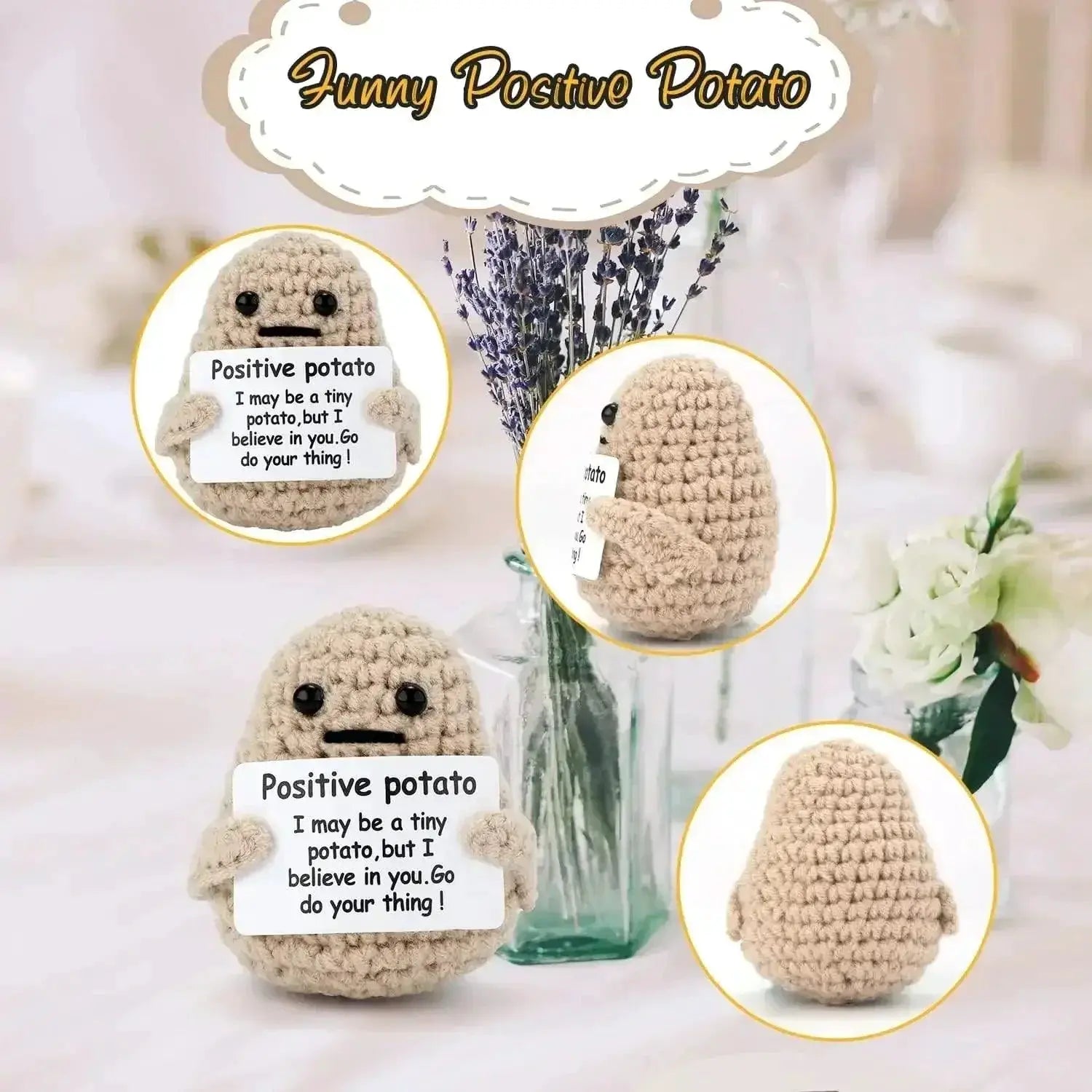 Handmade Potato Plush Doll Cozy Wool Decor Item For Home