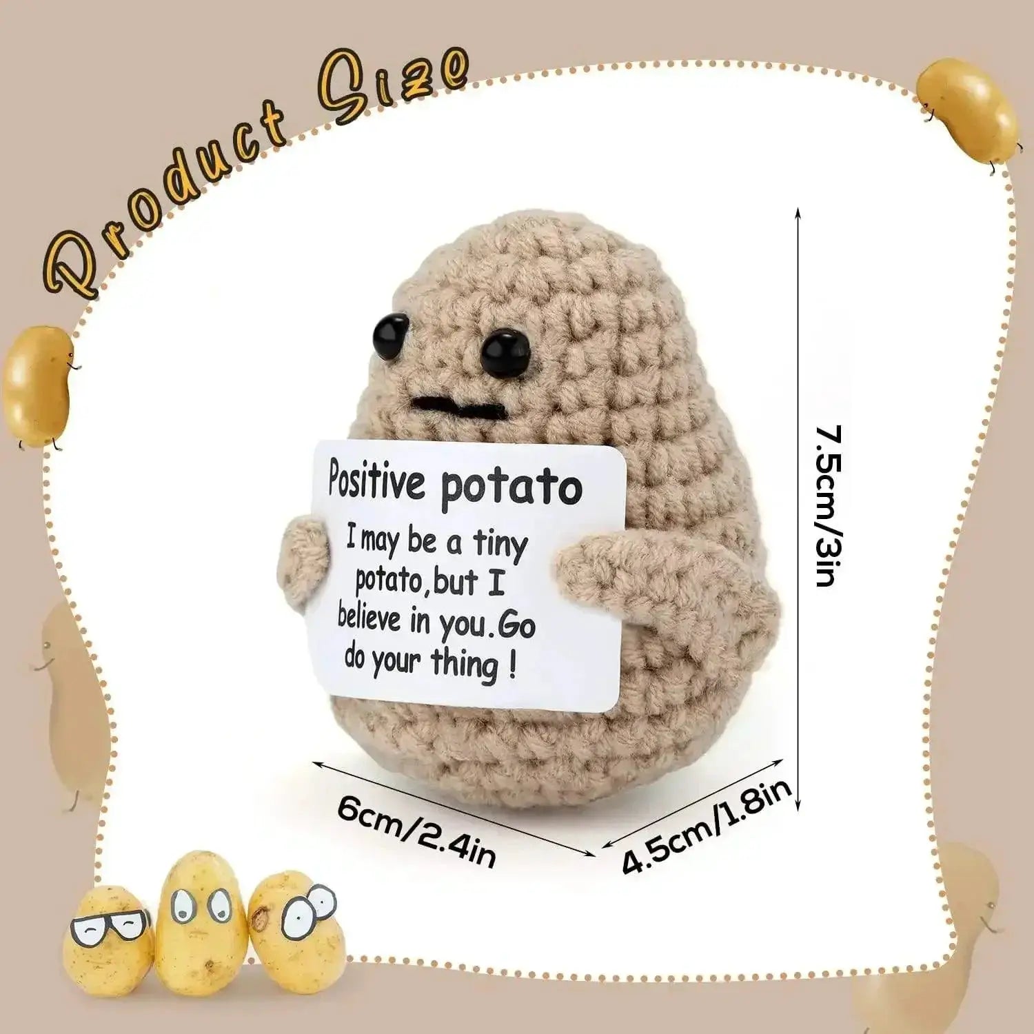 Handmade Potato Plush Doll Cozy Wool Decor Item For Home