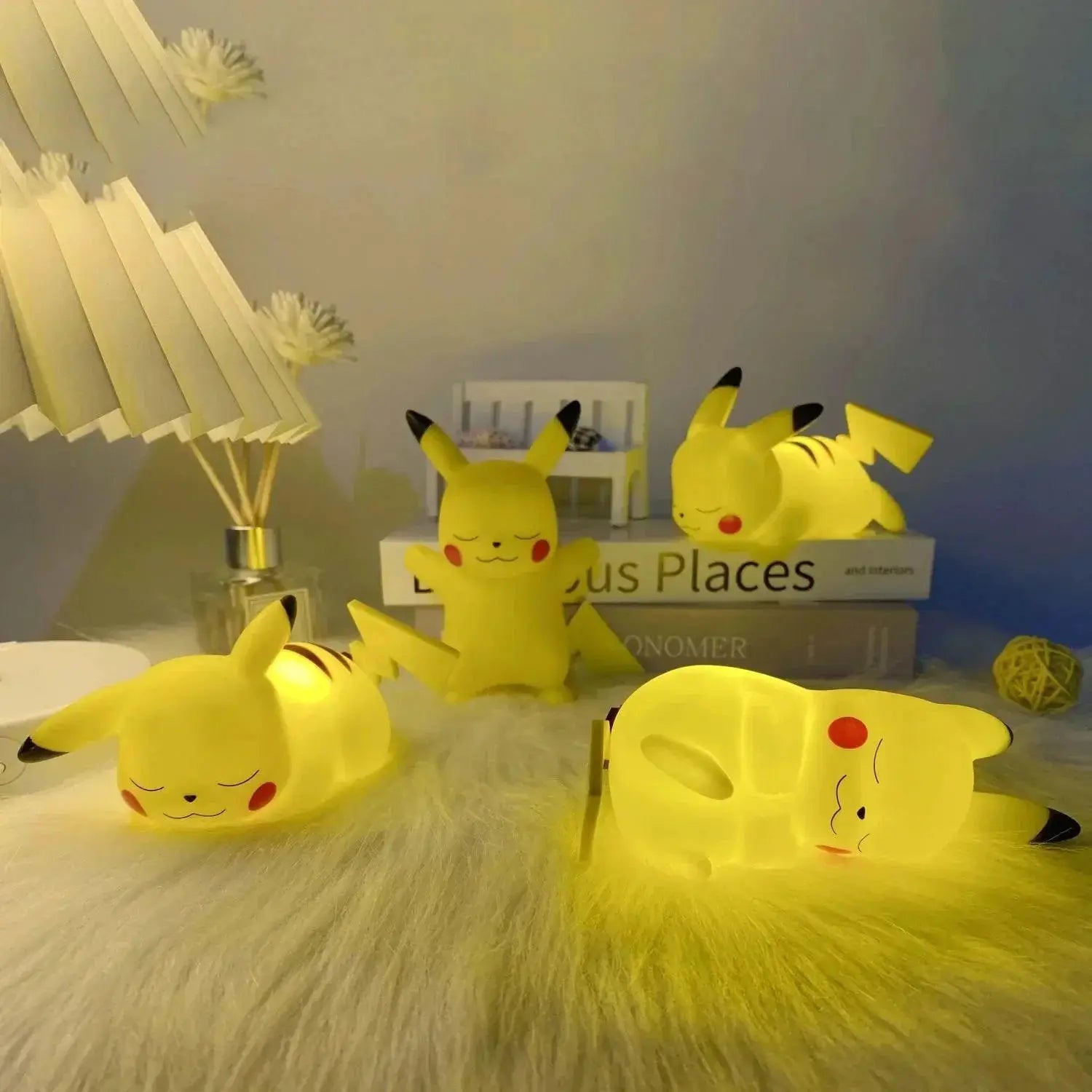 Pikachu LED Night Lamp For Kids Rooms Soft Glow USB Powered