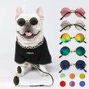 Charming Vintage Round Sunglasses for Small Pets Eye Wear