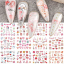 Charming Winter Nail Art Stickers with Greenery Birds Cocoa