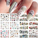 Charming Winter Nail Art Stickers with Greenery Birds Cocoa