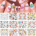 Charming Winter Nail Art Stickers with Greenery Birds Cocoa