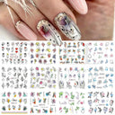 Charming Winter Nail Art Stickers with Greenery Birds Cocoa