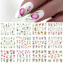 Charming Winter Nail Art Stickers with Greenery Birds Cocoa