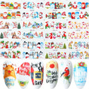 Charming Winter Nail Art Stickers with Greenery Birds Cocoa