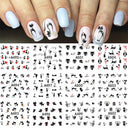 Charming Winter Nail Art Stickers with Greenery Birds Cocoa