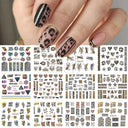 Charming Winter Nail Art Stickers with Greenery Birds Cocoa