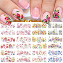 Charming Winter Nail Art Stickers with Greenery Birds Cocoa
