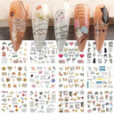 Charming Winter Nail Art Stickers with Greenery Birds Cocoa