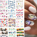 Charming Winter Nail Art Stickers with Greenery Birds Cocoa