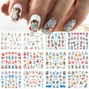 Charming Winter Nail Art Stickers with Greenery Birds Cocoa