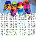 Charming Winter Nail Art Stickers with Greenery Birds Cocoa