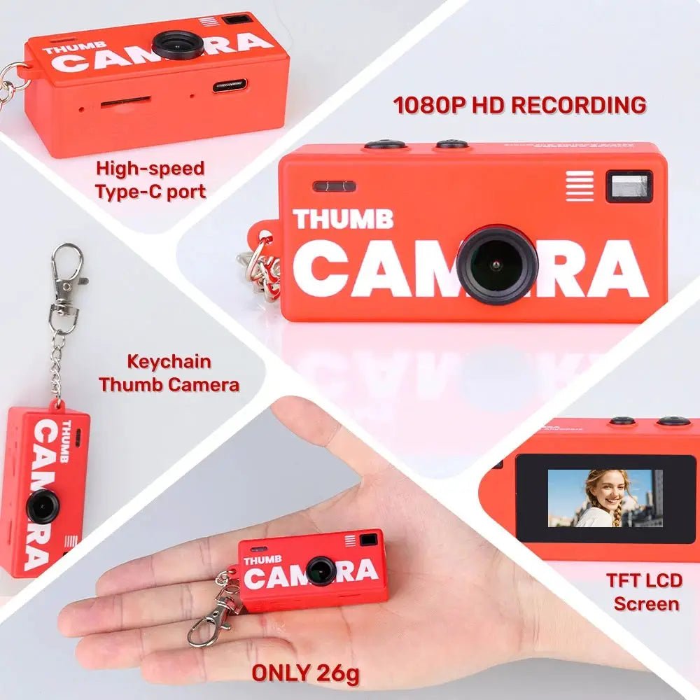 Chegit Thumb Keychain Camera 0.96Inch Mini 1080P Video Recorder Grab Moments