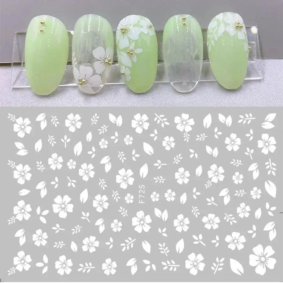 Cherry Blossom 3D Nail Decals Set Luxurious Nail Stickers