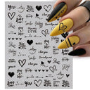Cherry Love 3D Nail Art Sticker Set Russian Letter Decal Glam