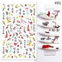 Cherry Love 3D Nail Art Sticker Set Russian Letter Decal Glam