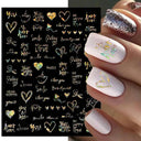 Cherry Love 3D Nail Art Sticker Set Russian Letter Decal Glam