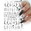 Cherry Love 3D Nail Art Sticker Set Russian Letter Decal Glam