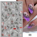 Cherry Love 3D Nail Art Sticker Set Russian Letter Decal Glam