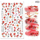 Cherry Love 3D Nail Art Sticker Set Russian Letter Decal Glam