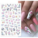 Cherry Love 3D Nail Art Sticker Set Russian Letter Decal Glam