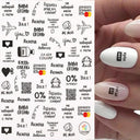 Cherry Love 3D Nail Art Sticker Set Russian Letter Decal Glam