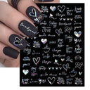 Cherry Love 3D Nail Art Sticker Set Russian Letter Decal Glam