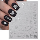 Cherry Love 3D Nail Art Sticker Set Russian Letter Decal Glam
