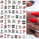 Cherry Love 3D Nail Art Sticker Set Russian Letter Decal Glam