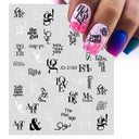 Cherry Love 3D Nail Art Sticker Set Russian Letter Decal Glam