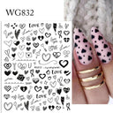 Cherry Love 3D Nail Art Sticker Set Russian Letter Decal Glam