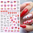 Cherry Love 3D Nail Art Sticker Set Russian Letter Decal Glam