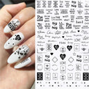 Cherry Love 3D Nail Art Sticker Set Russian Letter Decal Glam