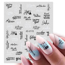 Cherry Love 3D Nail Art Sticker Set Russian Letter Decal Glam