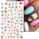 Cherry Love 3D Nail Art Sticker Set Russian Letter Decal Glam