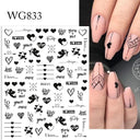 Cherry Love 3D Nail Art Sticker Set Russian Letter Decal Glam