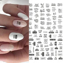 Cherry Love 3D Nail Art Sticker Set Russian Letter Decal Glam