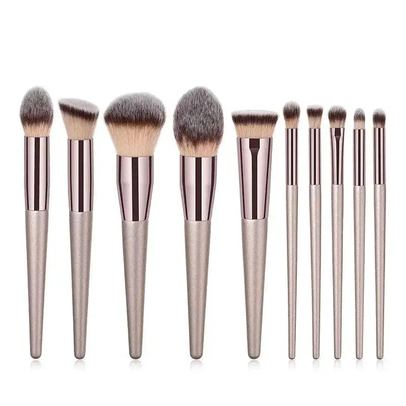 Chic Champagne Beauty Brush Kit For Flawless Makeup 14 Piece