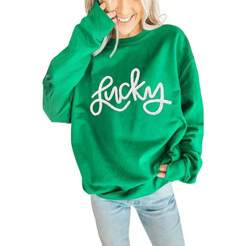 Chic Christmas Letter Print Pullover Sweater for Women