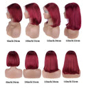Chic Dark Red Burgundy Blunt Cut Bob Wig Short Human Hair