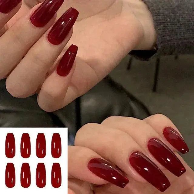 Chic Geometric Acrylic Nail Collection Vibrant False Nails
