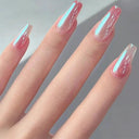 Chic Geometric Acrylic Nail Collection Vibrant Trendy False Nails