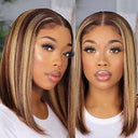 Chic Highlight Bob Human Hair Wig for Effortless Style