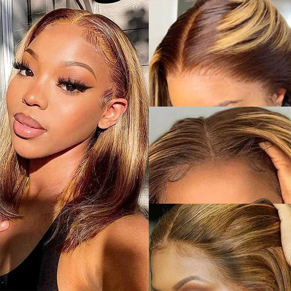 Chic Highlight Bob Remy Human Hair Wig for Effortless Style