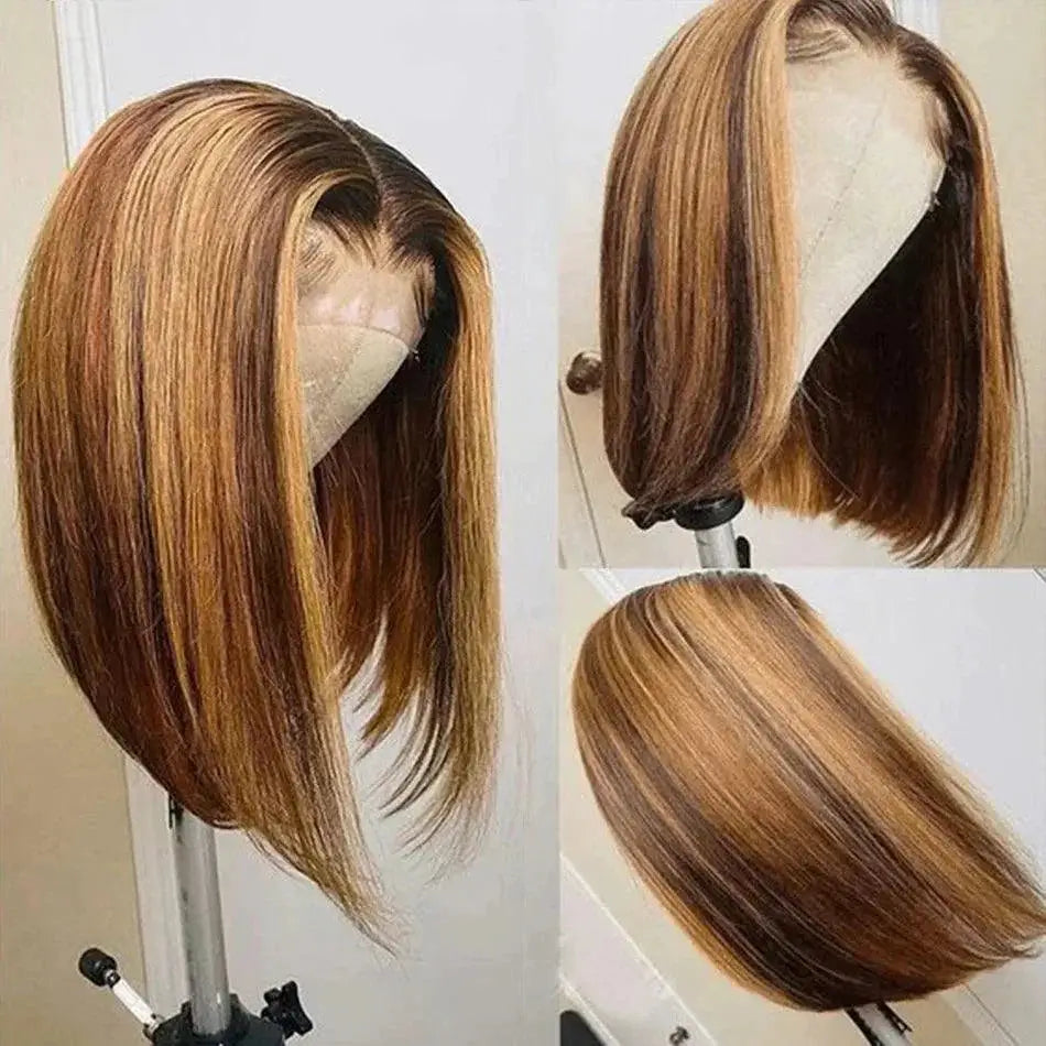 Chic Highlight Bob Remy Human Hair Wig for Effortless Style