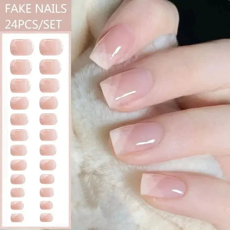 Chic Holiday Pink French Press On Nails Set 24 Designs