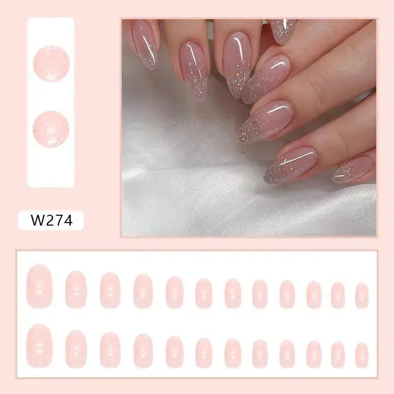 Chic Holiday Pink French Press On Nails Set Designs — product view 17