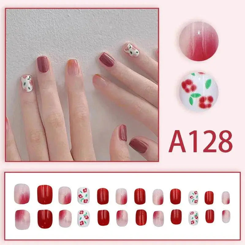 Chic Holiday Pink French Press On Nails Set Designs — product view 9