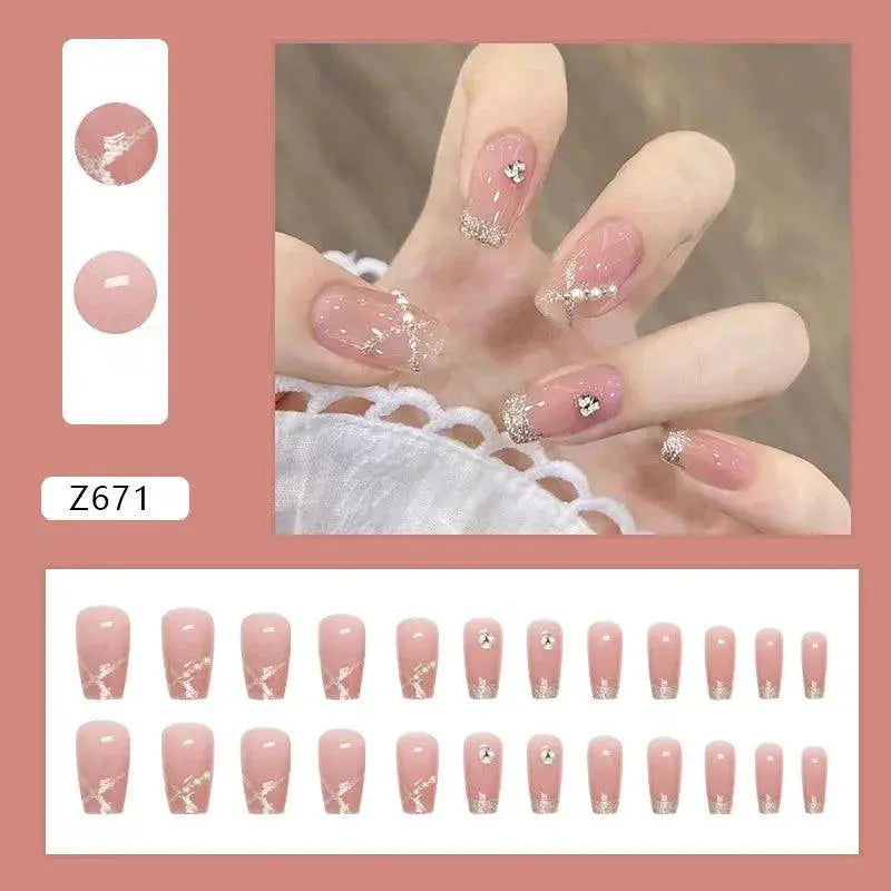 Chic Holiday Pink French Press On Nails Set Designs — product view 18